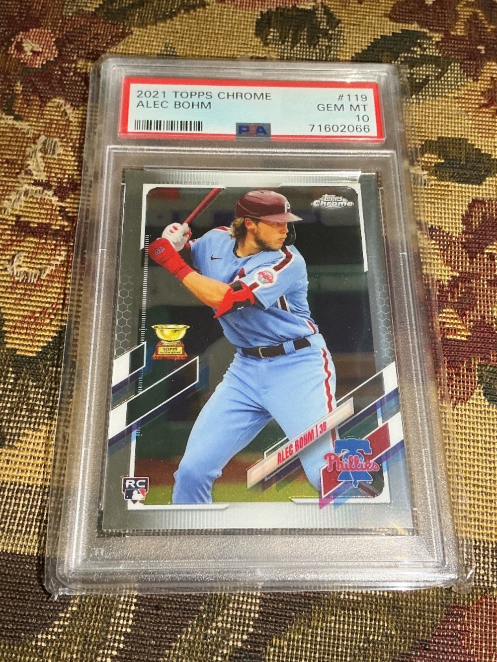 2021 Topps Chrome Baseball Alec Bohm #119 Graded PSA 10 MLB Rookie card